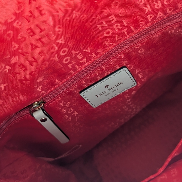 Kate Spade Holly Street Ashton Satchel Beige Bow Leather Handbag Top Handle - Picture 6 of 12